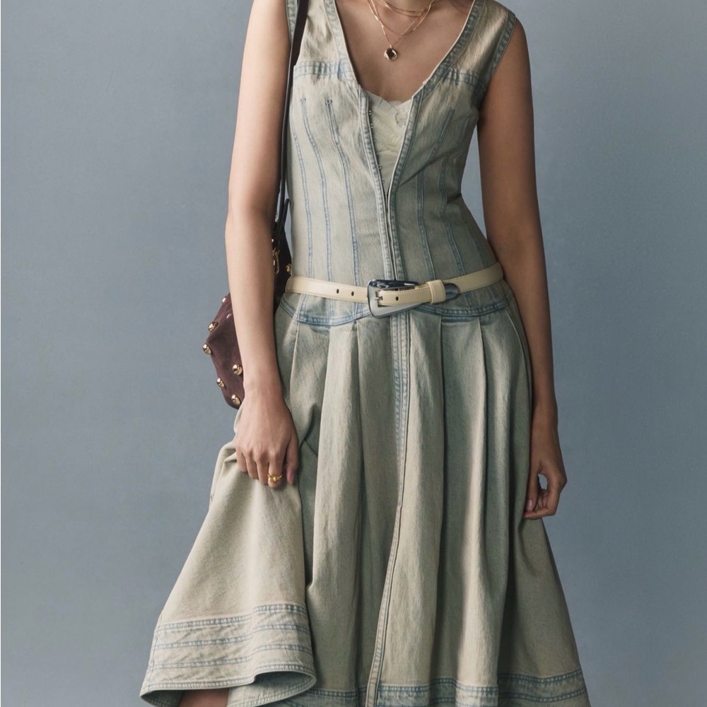 NWT Pilcro v neck denim corset dress